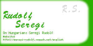 rudolf seregi business card